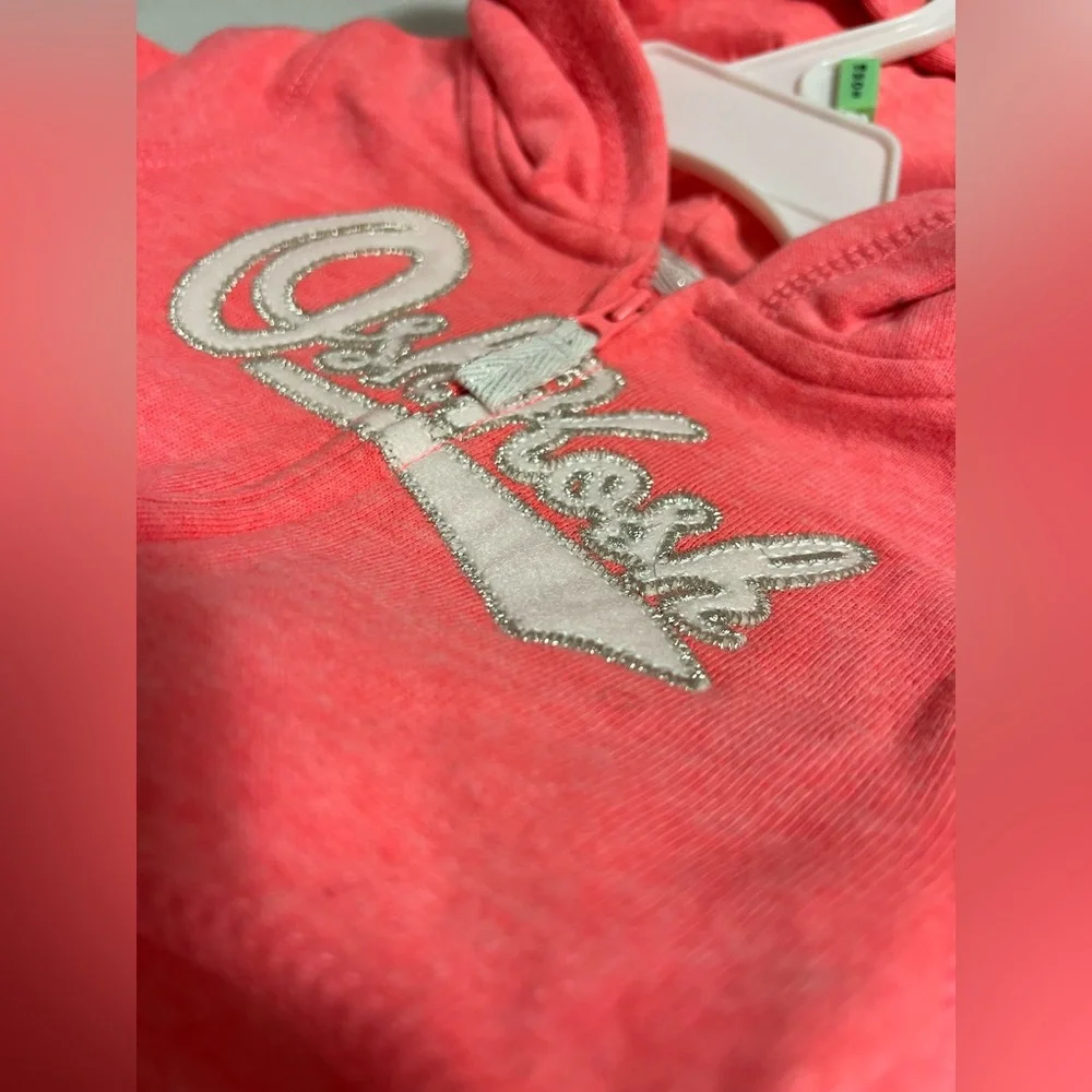 🆕OSHKOSH - 18M - NWT - 2PC SET - INFANT GIRLS CORAL PINK ZIP UP HOODIE AND PANTS - Picture 4 of 8
